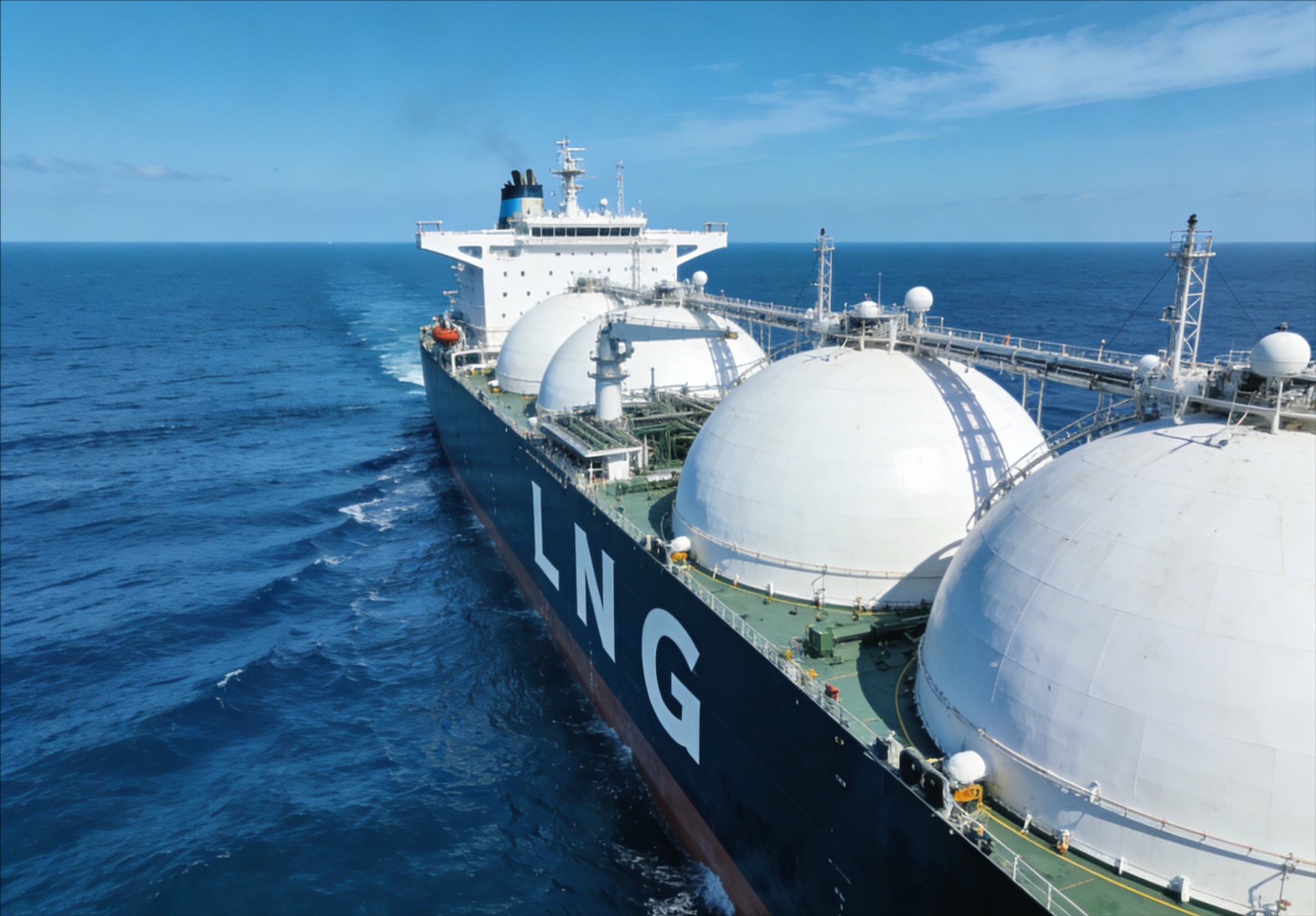 Buque metanero de LNG en altamar